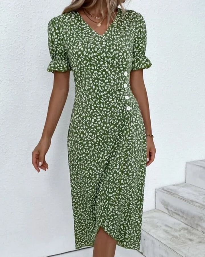 Aoife | Ditsy Floral Wrap Midi Dress