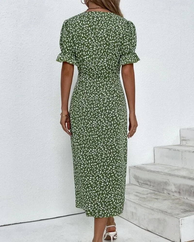 Aoife | Ditsy Floral Wrap Midi Dress