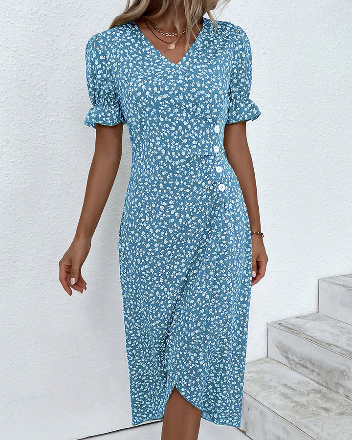 Aoife | Ditsy Floral Wrap Midi Dress