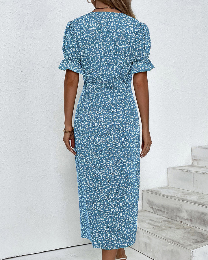 Aoife | Ditsy Floral Wrap Midi Dress