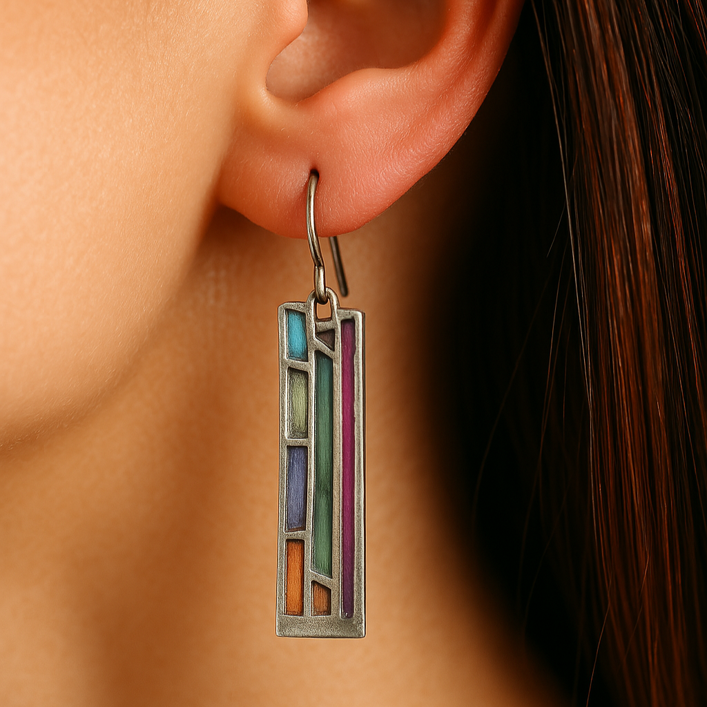 Maeve — Silver Mosaic Vintage Earrings