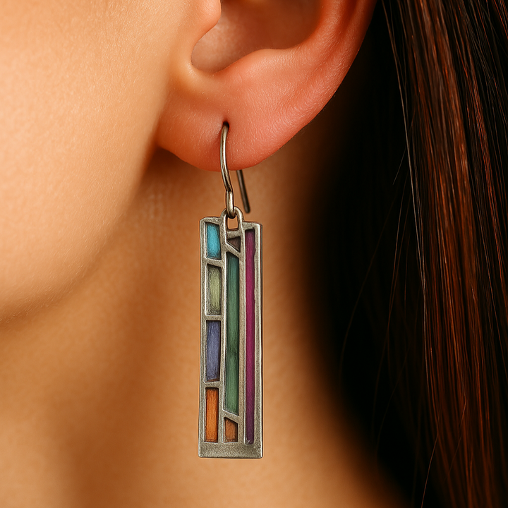 Maeve — Silver Mosaic Vintage Earrings