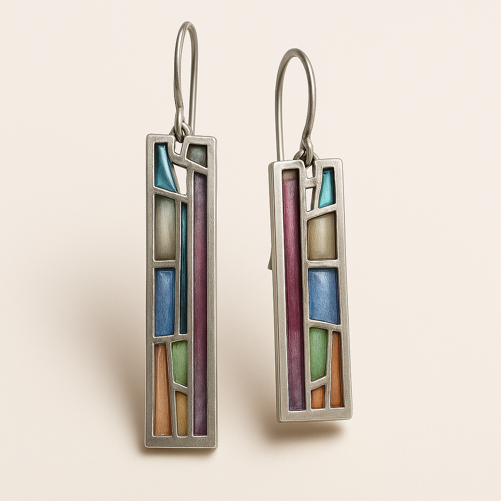 Maeve — Silver Mosaic Vintage Earrings