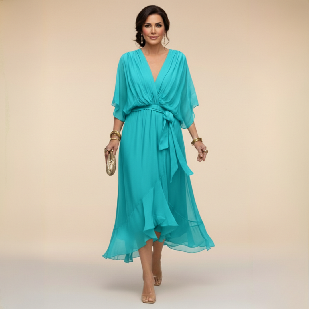 Monica | V-Neck Wrap Midi Dress