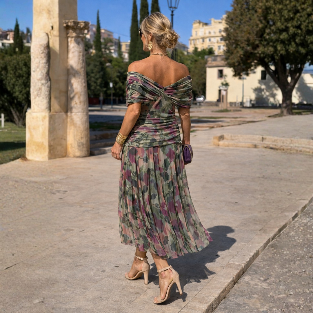 Sinéad — The Pleated Emerald Dress