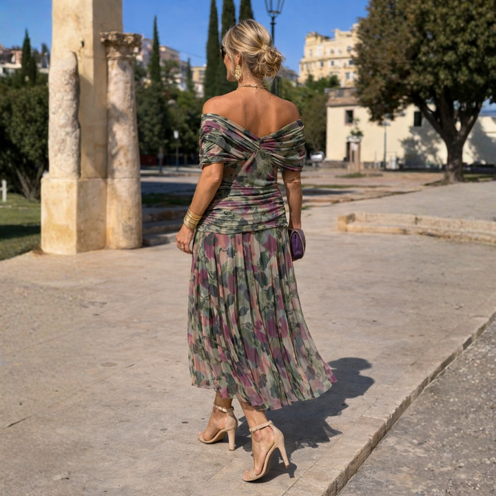 Sinéad — The Pleated Emerald Dress