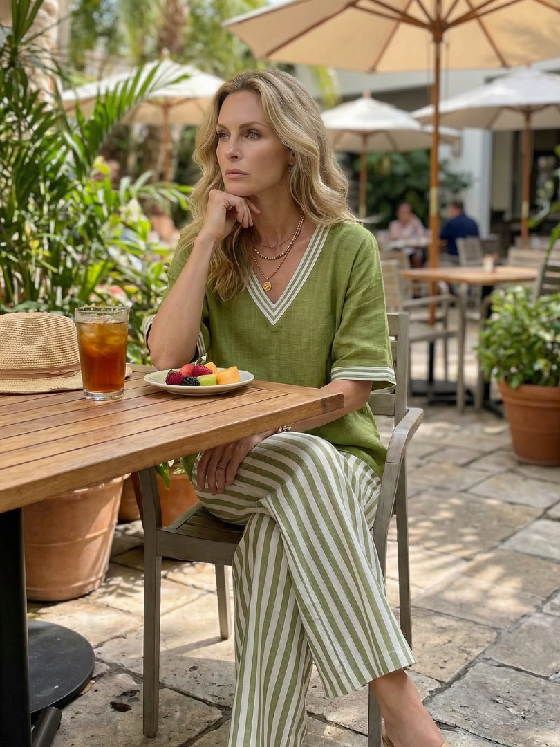 Wren | Striped Wide-Leg Trouser Set