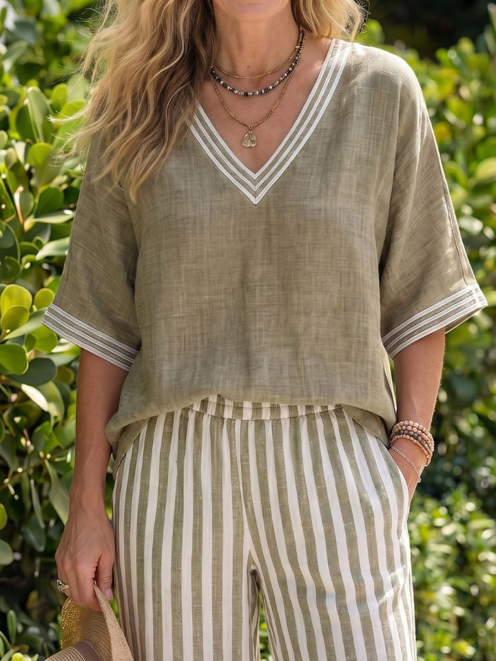 Wren | Striped Wide-Leg Trouser Set