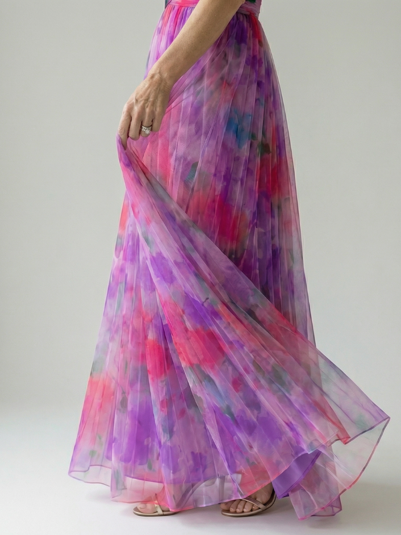 Liora — Watercolour Wrap Maxi Dress