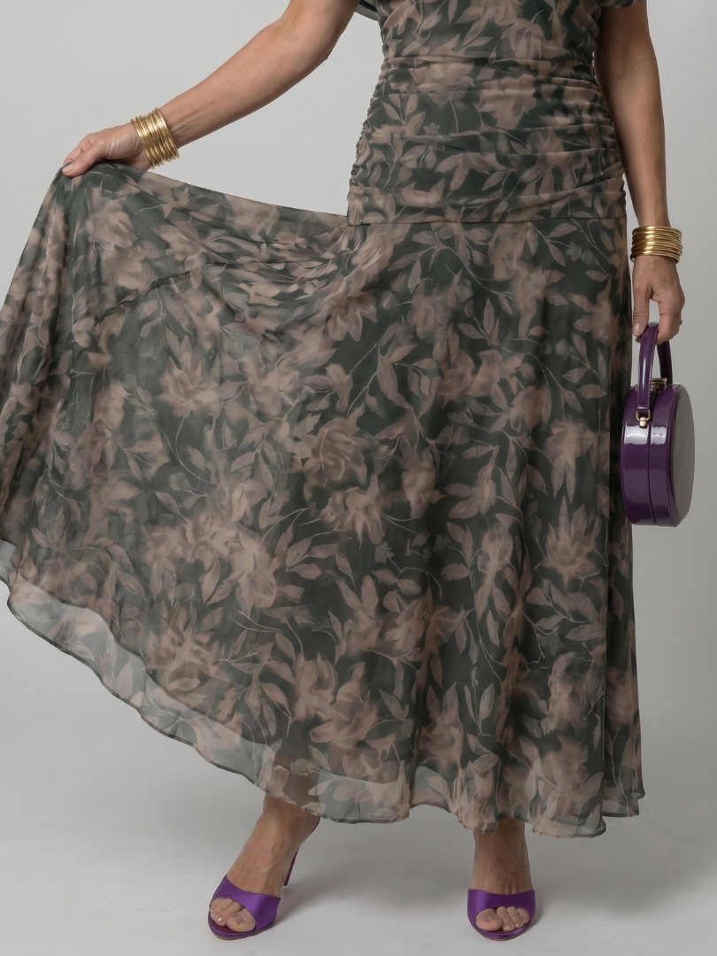 Apolline — Off-Shoulder Watercolour Midi Dress