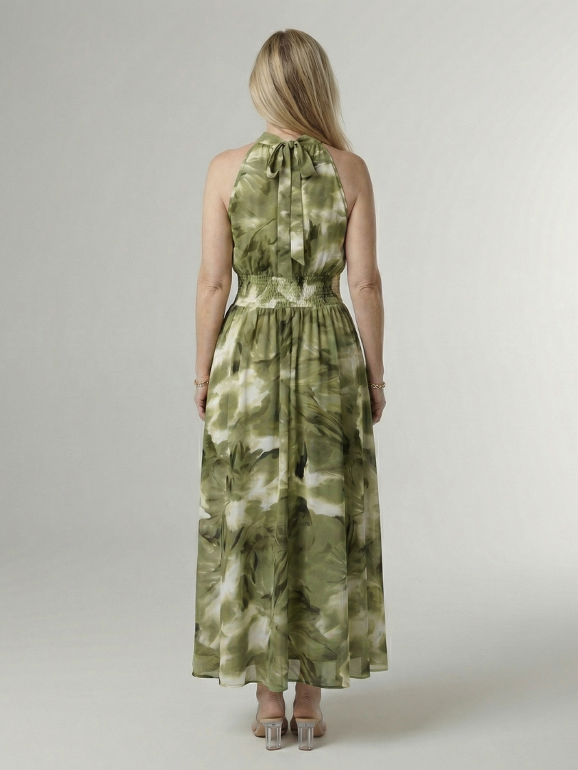 Marisol — Tie-Dye Halter Maxi Dress