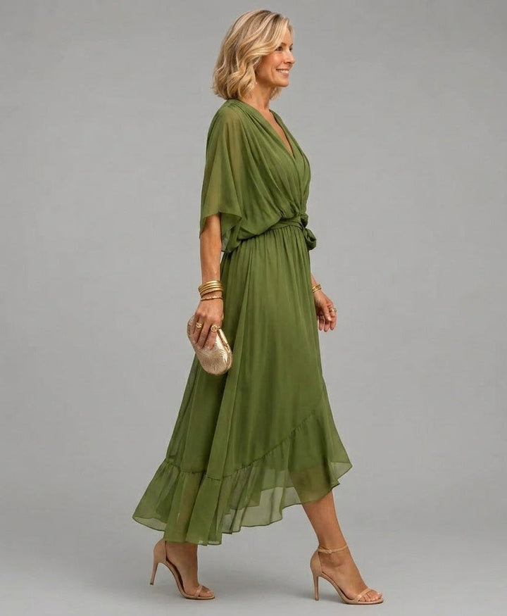 Monica | V-Neck Wrap Midi Dress