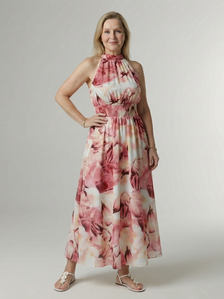Marisol — Tie-Dye Halter Maxi Dress
