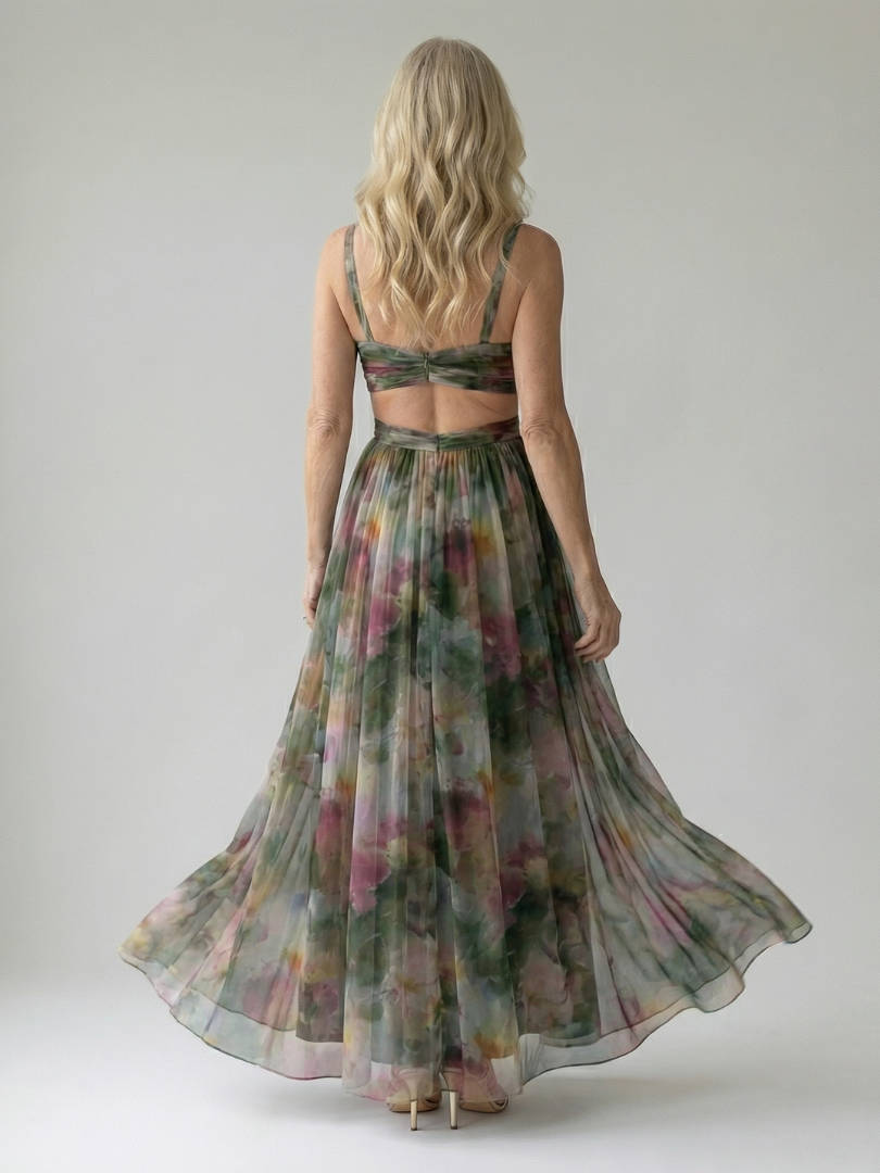 Liora — Watercolour Wrap Maxi Dress