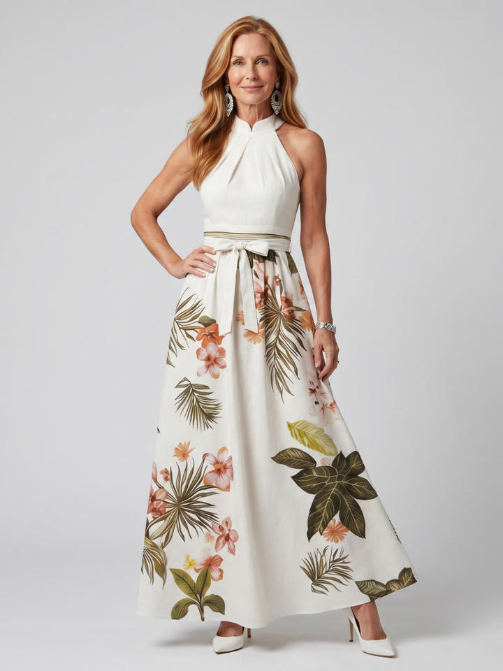 Bláthnaid | Botanical Halterneck Maxi Dress