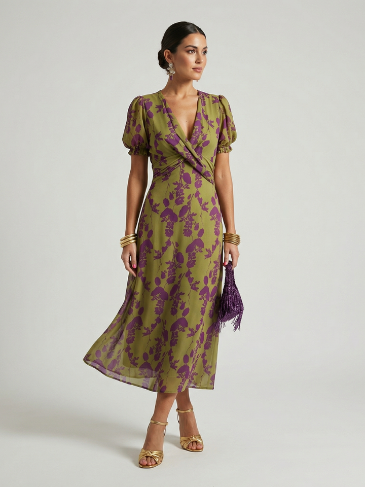 Órlaith | Floral Wrap Midi Dress