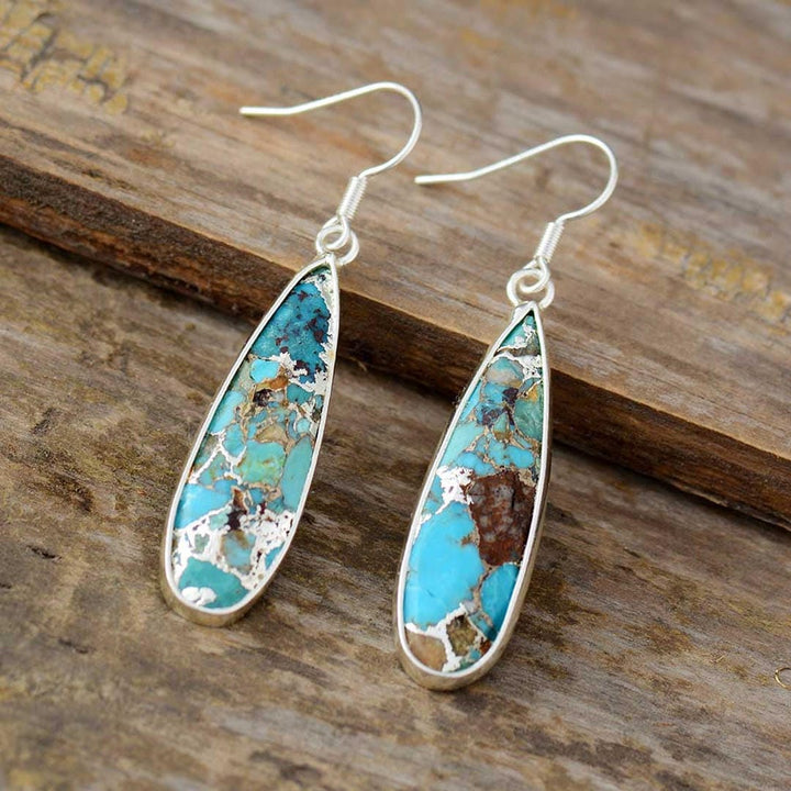 Bláithín — Turquoise Jasper Teardrop Earrings