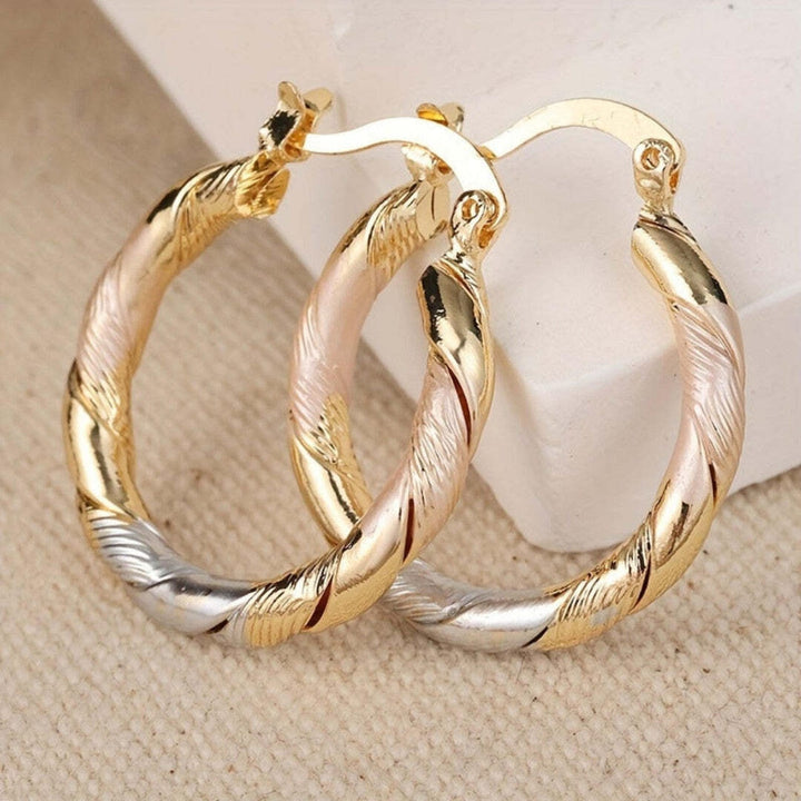 Sinéad — Tri-Colour Vintage Round Hoops