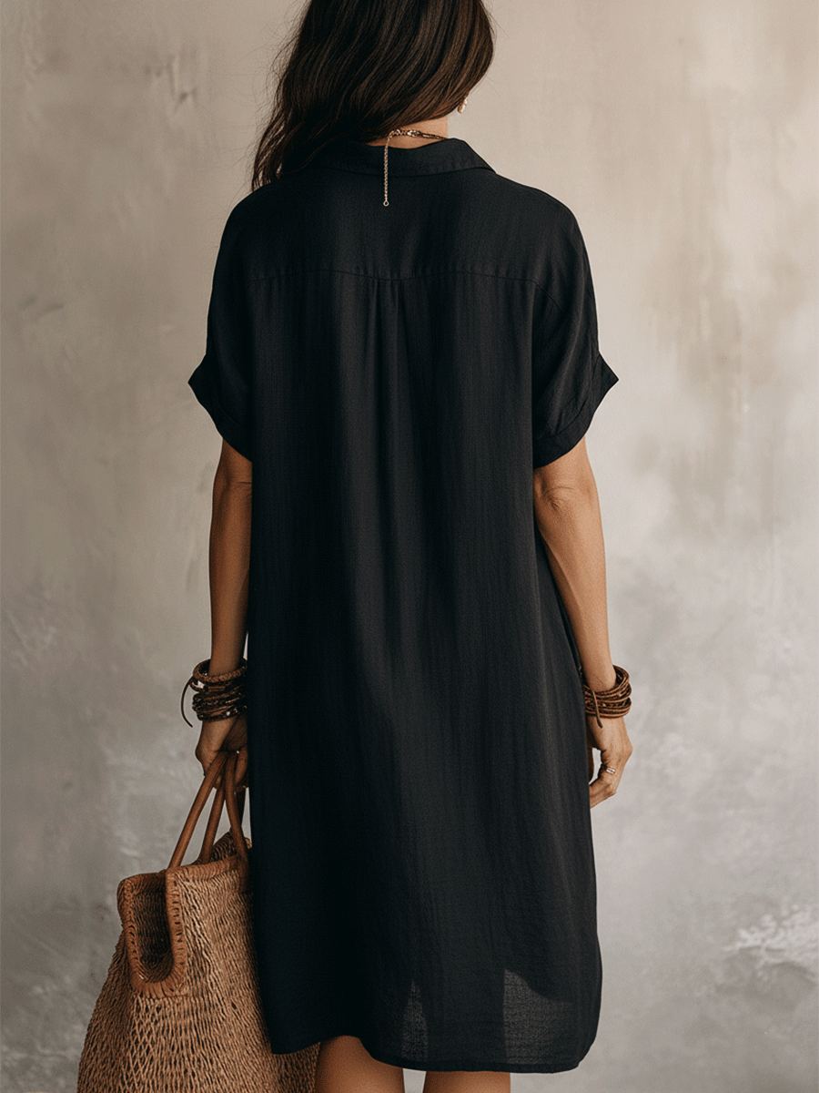Orla — Linen-Cotton Midi Shirt Dress