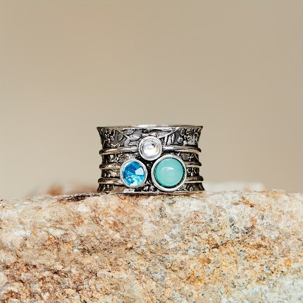 Mairéad — Stacked Stone Spinner Ring