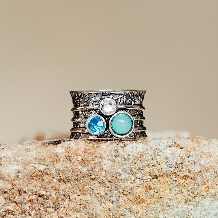 Mairéad — Stacked Stone Spinner Ring