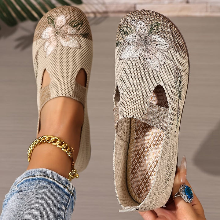 Rosalie™ — Elegant Ergonomic Ballet Flats with Floral Pattern