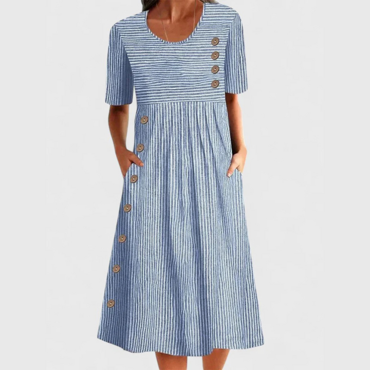 Sophia | Breathable Striped Midi Dress