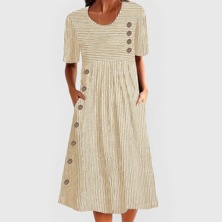 Sophia | Breathable Striped Midi Dress