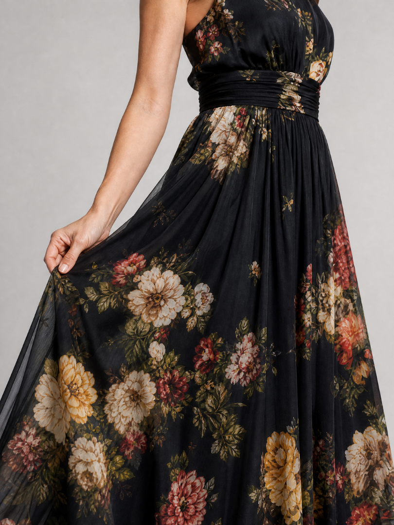 Valentina — Floral Halter Maxi Dress