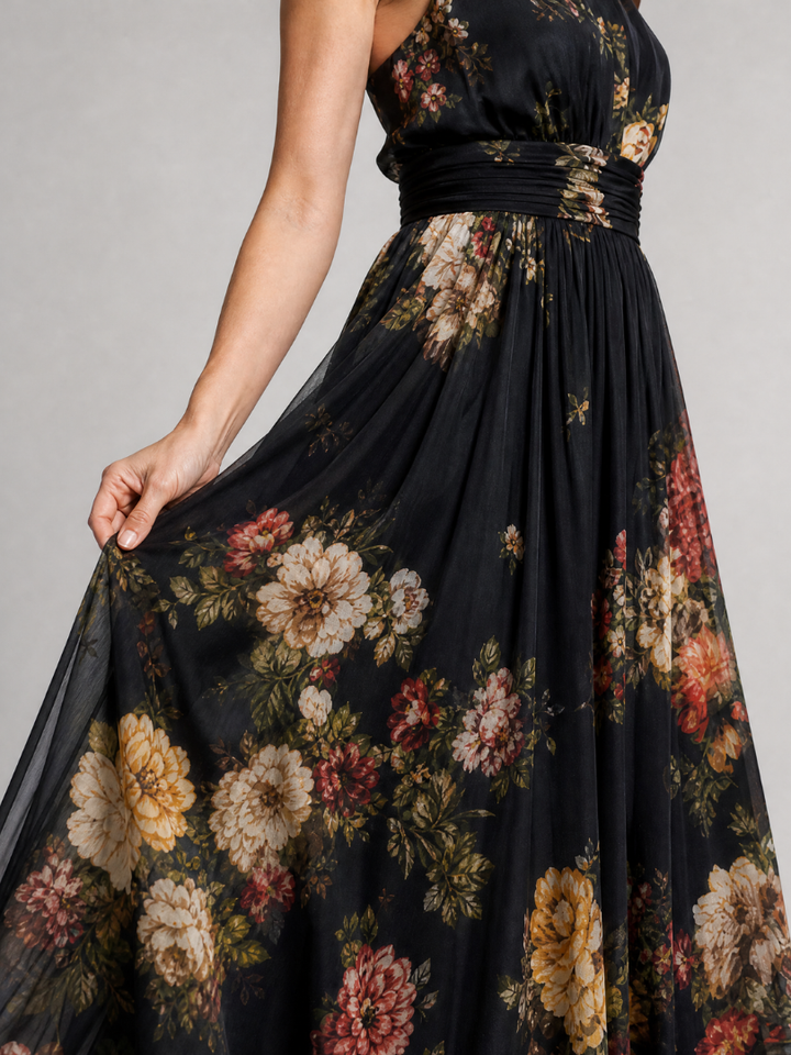 Valentina — Floral Halter Maxi Dress