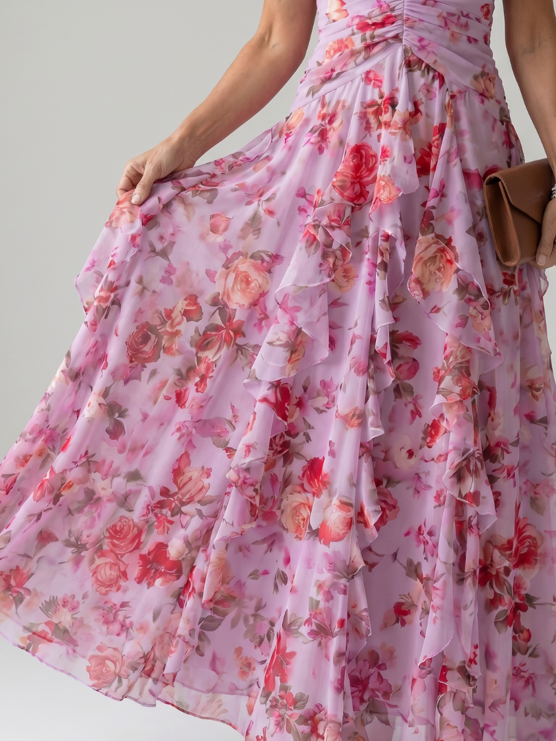 Romilly — Floral Tiered Halter Maxi Dress