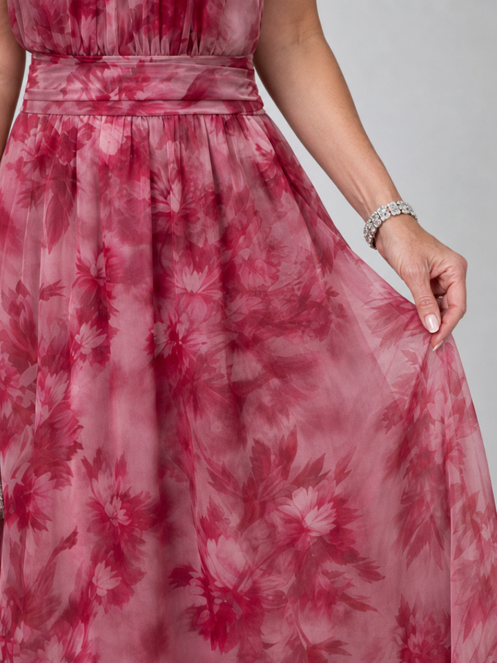 Lavinia — Soft Watercolour Halter Maxi Dress
