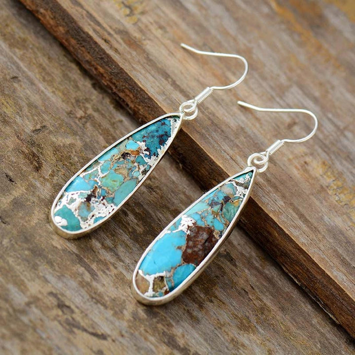 Bláithín — Turquoise Jasper Teardrop Earrings