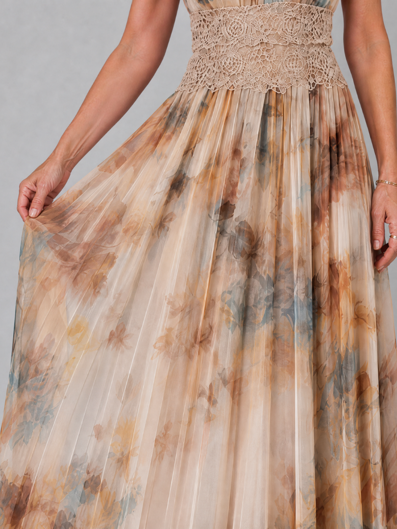 Ondine — Lace-Waist Halter Maxi Dress