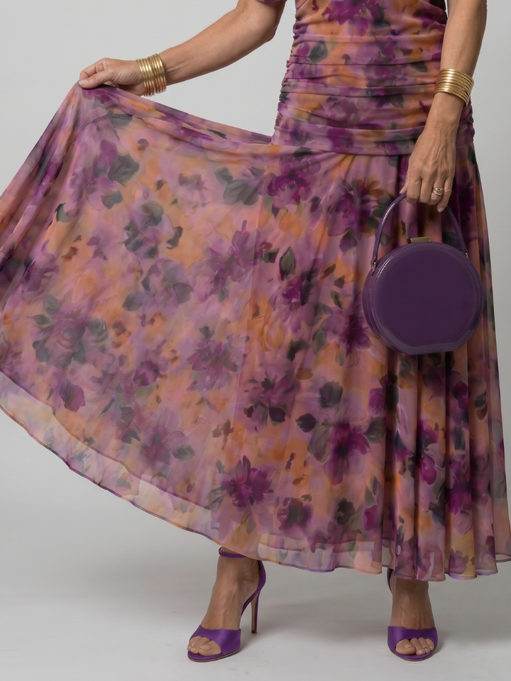Apolline — Off-Shoulder Watercolour Midi Dress