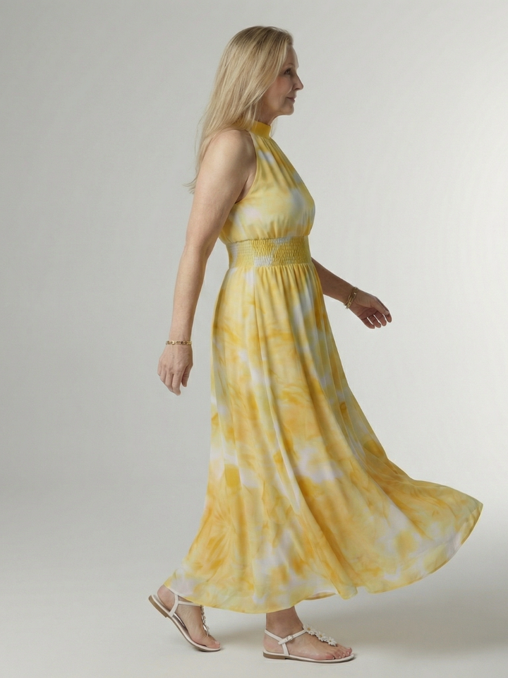 Marisol — Tie-Dye Halter Maxi Dress