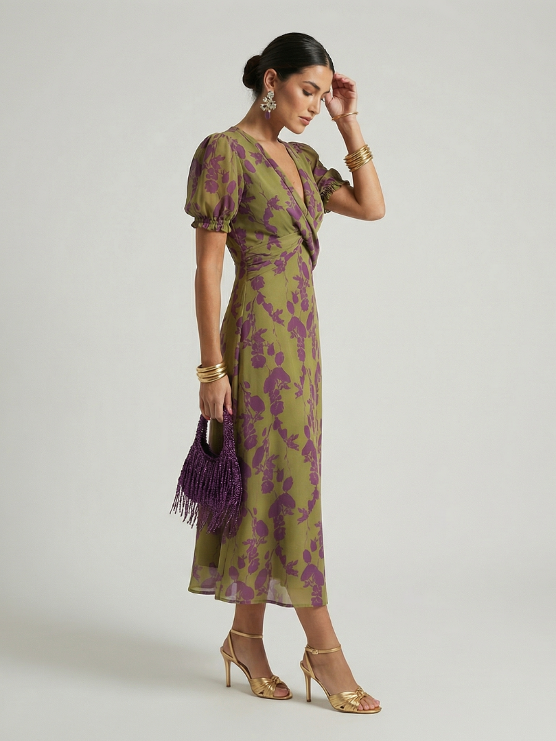 Órlaith | Floral Wrap Midi Dress