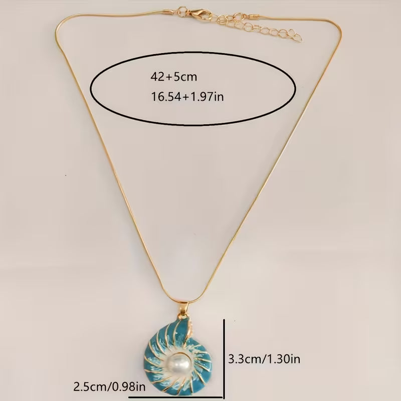 Treasa — Nautilus Shell Pearl Necklace