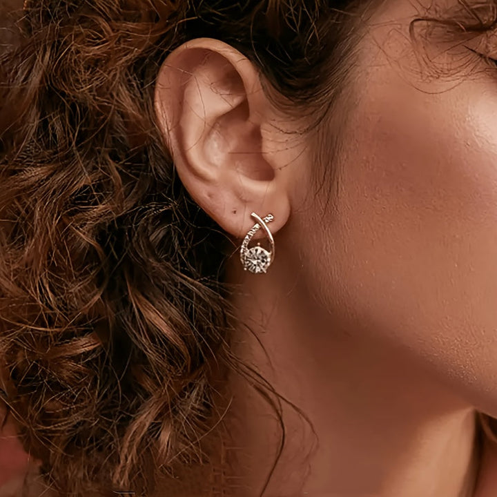 Erin — Gold Cross Zirconia Stud Earrings