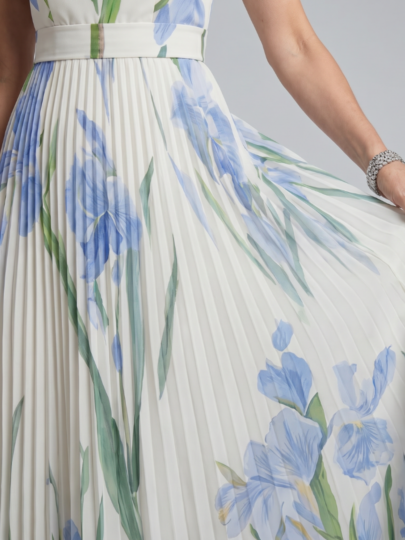 Lisette — Square-Neck Floral Midi Dress