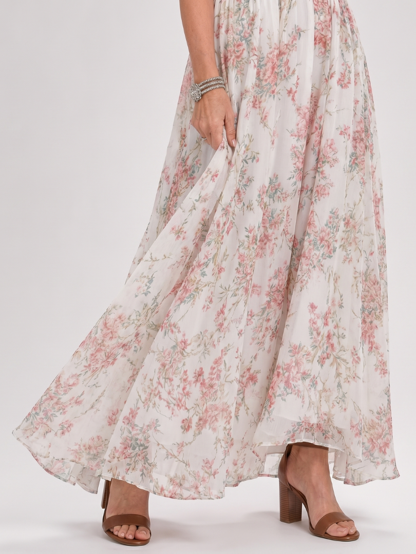 Rosamund — Floral Halter Flowing Maxi Dress