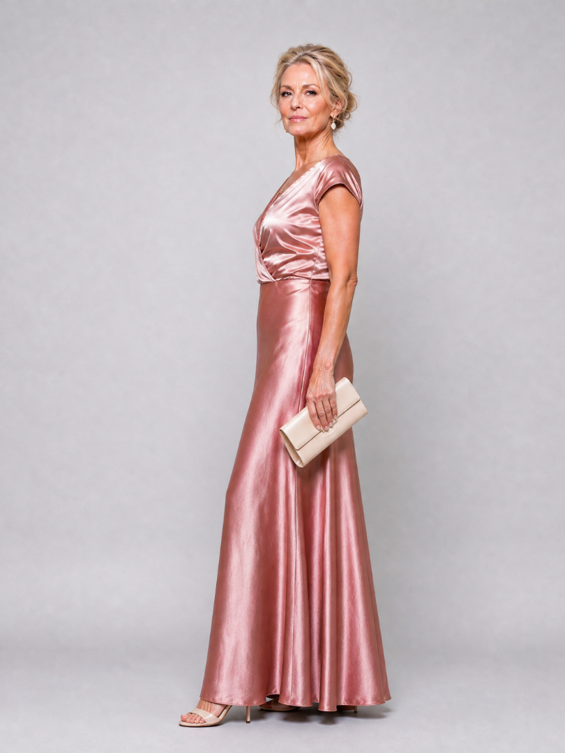 Marguerite — Cap-Sleeve Wrap Maxi Dress