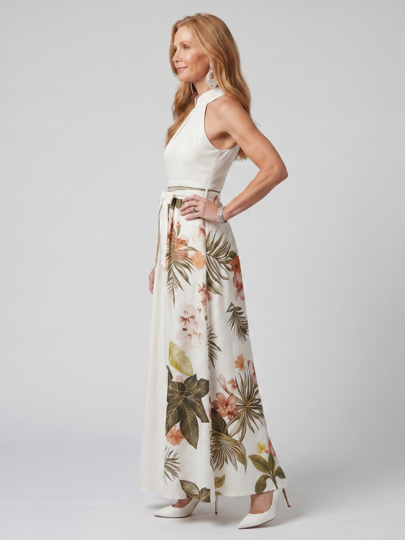 Bláthnaid | Botanical Halterneck Maxi Dress