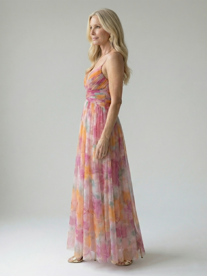 Liora — Watercolour Wrap Maxi Dress