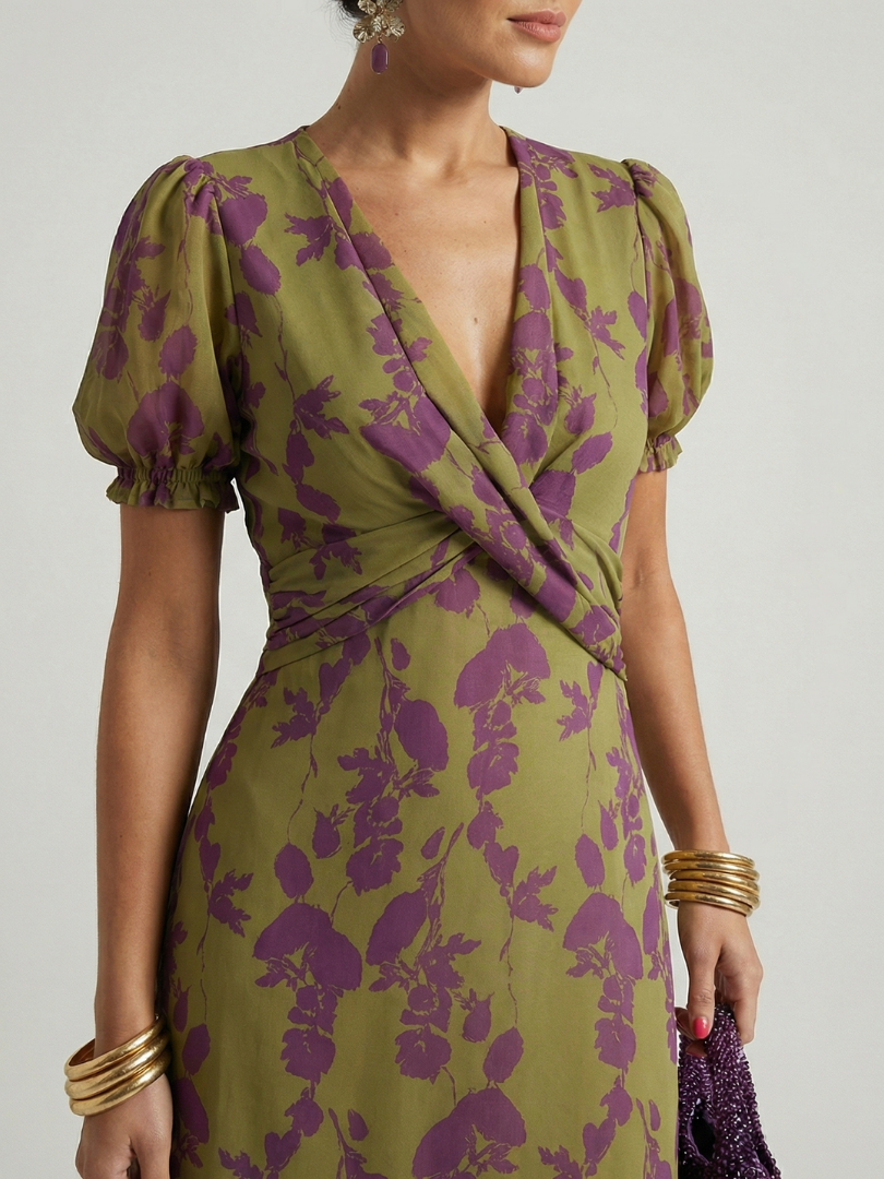 Órlaith | Floral Wrap Midi Dress