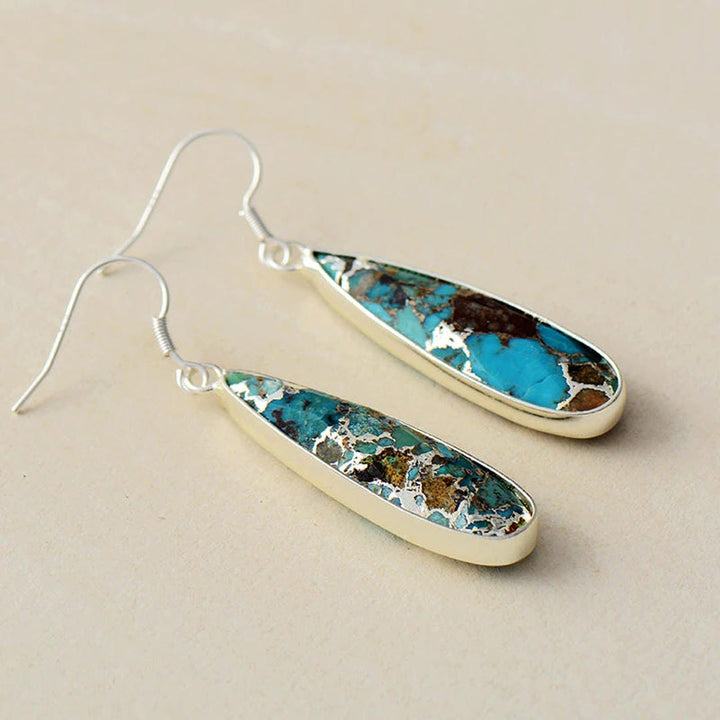 Bláithín — Turquoise Jasper Teardrop Earrings