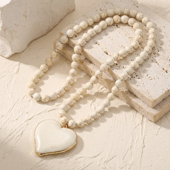 Ciara — Turquoise Heart Bead Necklace