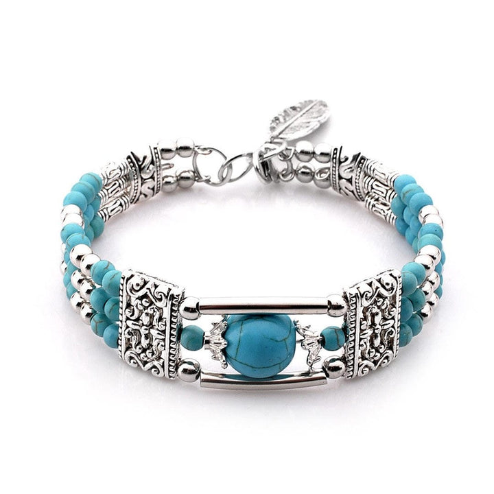 Sorcha — Antique Silver Turquoise Stone Bracelet