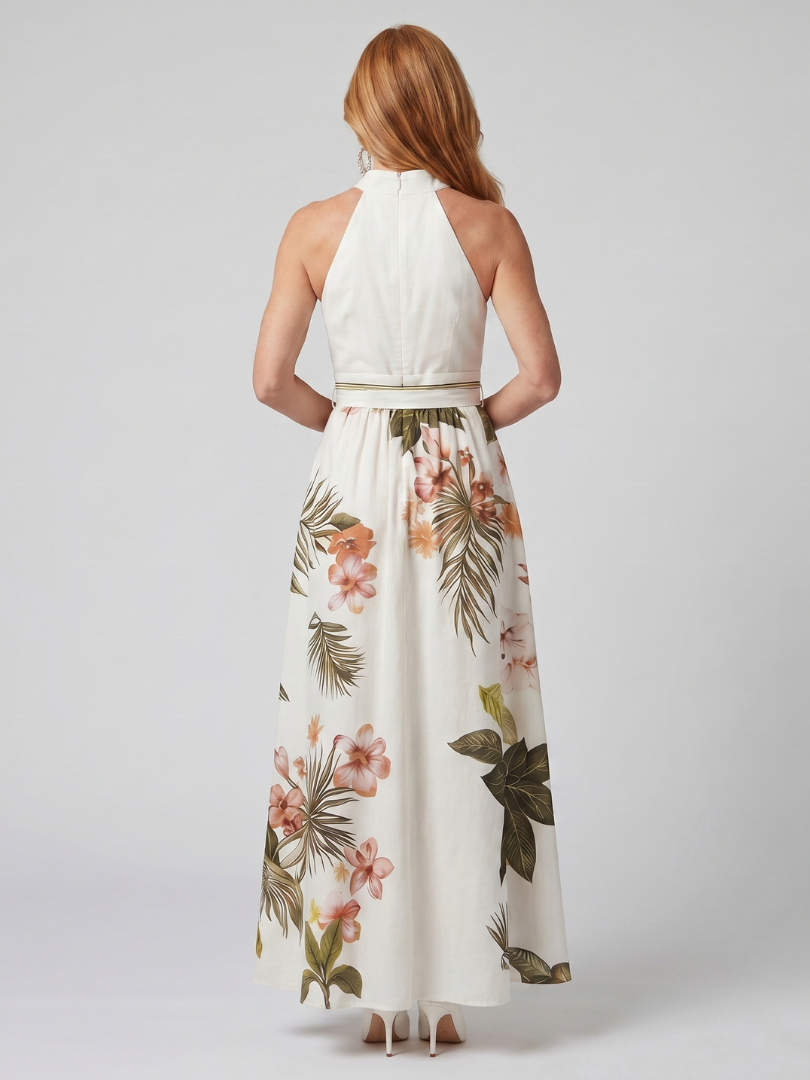 Bláthnaid | Botanical Halterneck Maxi Dress