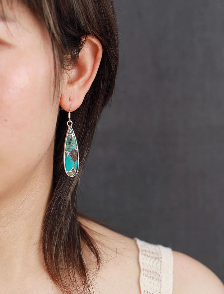 Bláithín — Turquoise Jasper Teardrop Earrings
